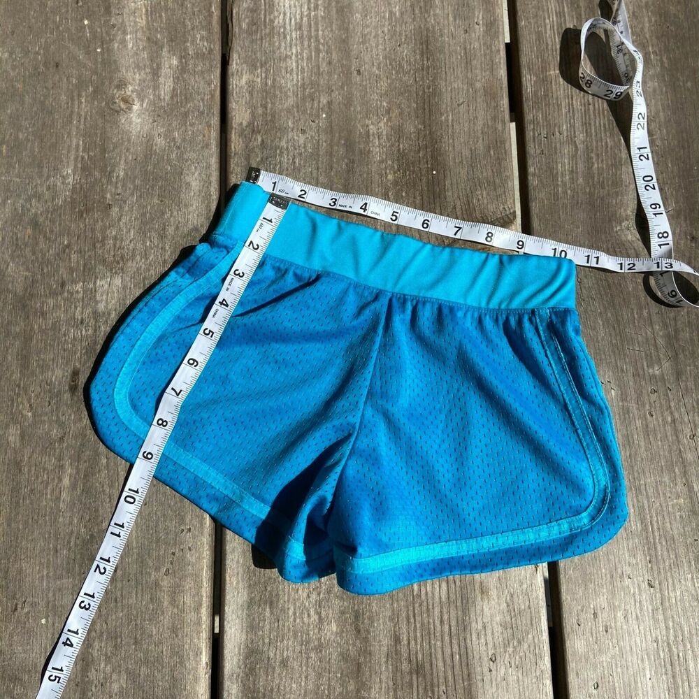 So Girls Shorts Size 10 Blue Mesh Athletic Glitter Star Turquoise - Picture 6 of 7
